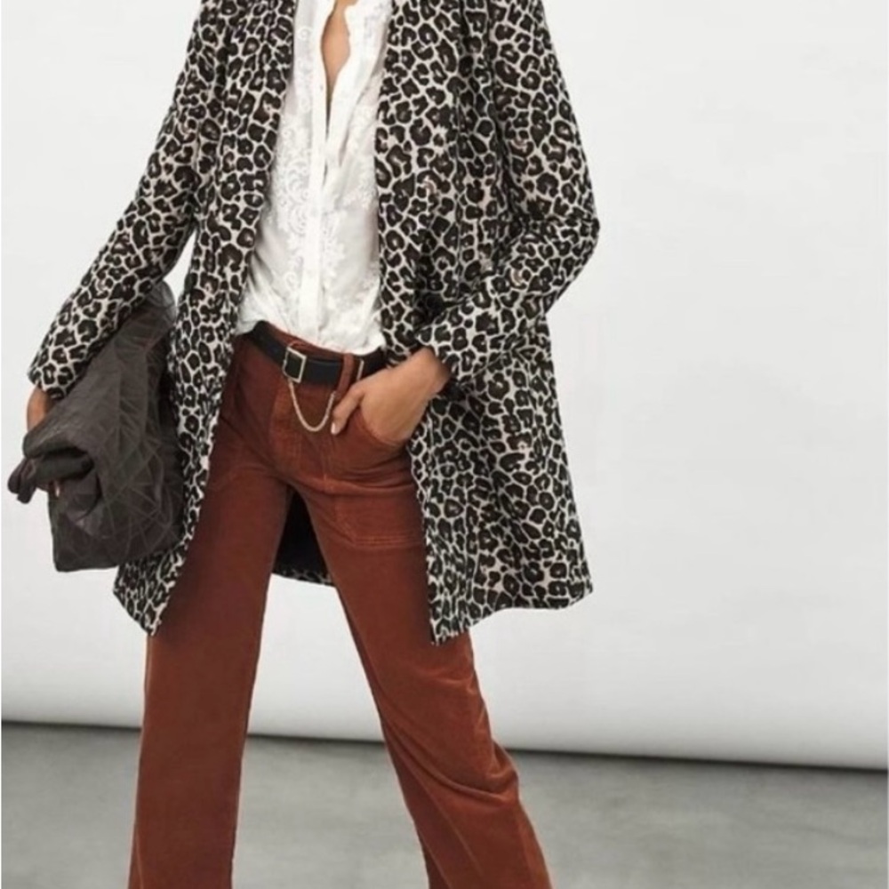 By Anthropologie Gianna Leopard Coat. Size 4